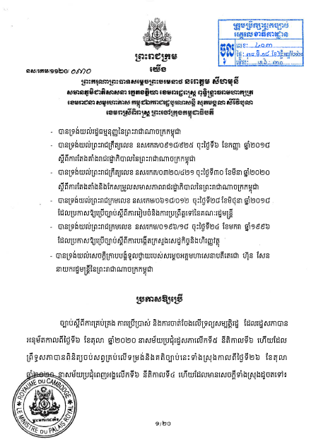 ព្រះរាជក្រម ច្បាប់ស្តីពីការគ្រប់គ្រង ការប្រើប្រាស់ និងចាត់ចែងលើទ្រព្យសម្បត្តិ